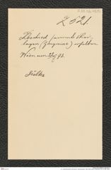 k.k. naturhistorisches Hofmuseum, Intendanzakten 1885-1896 (Hauer), Aktenzahl Z.521.b/1890, Seite 1